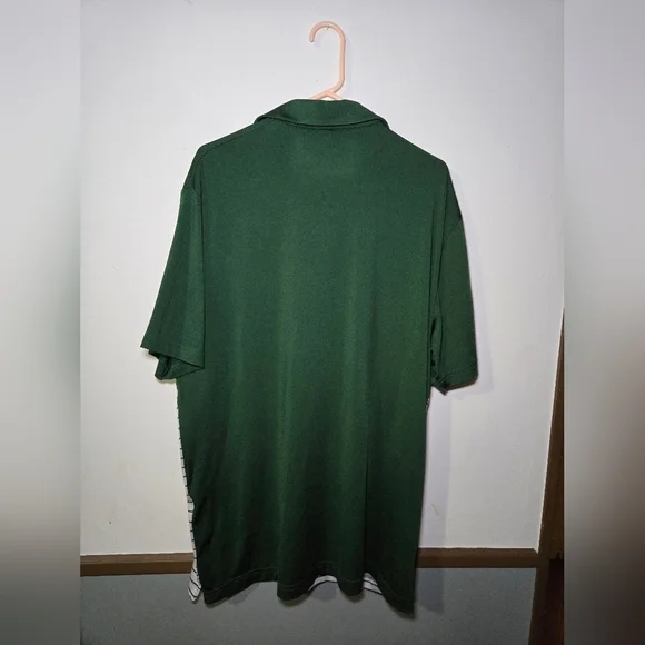 Under Armour Polo Shirt Mens XL Loose Fit Heatgear Performance Golf Green Stripe - Picture 2 of 5